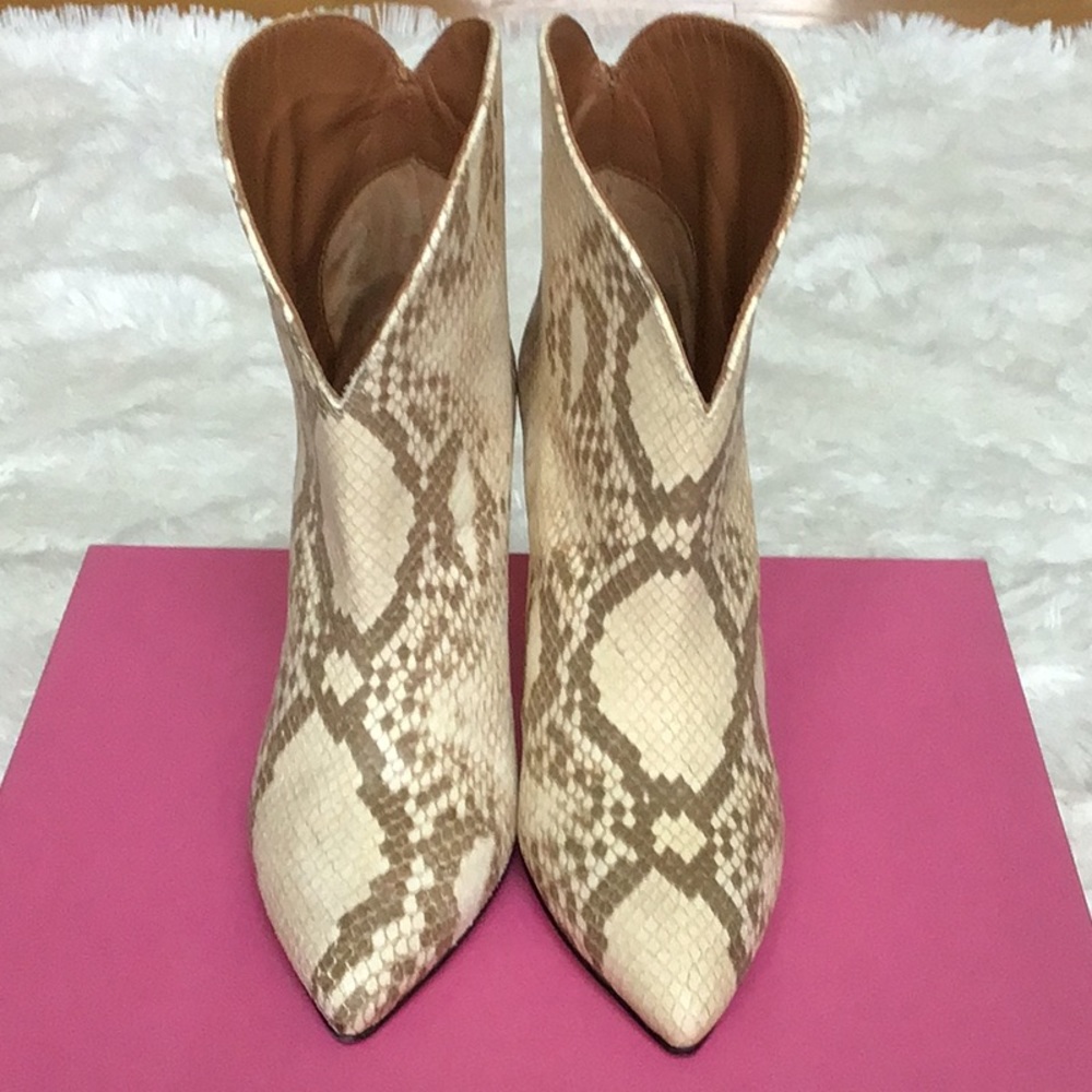 PARIS TEXAS Women’s Python - Embossed Leather Ankle Boots.